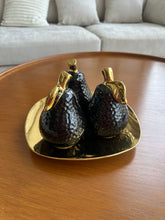 Gold Tray with Black Pears