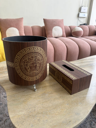 Varsace tissue box and dustbin