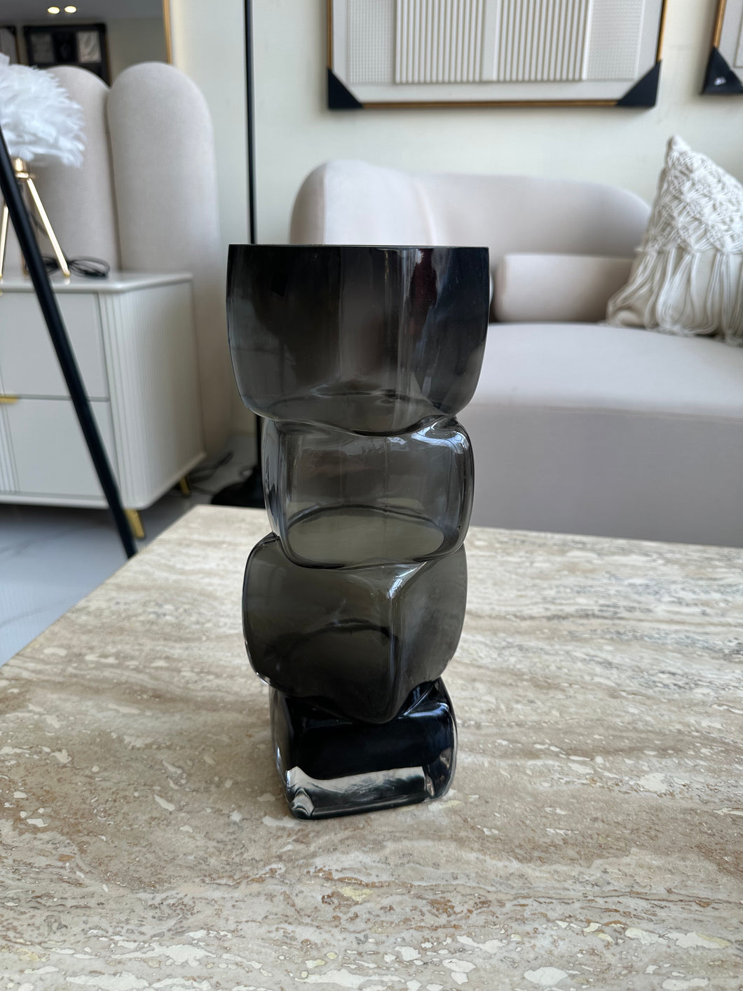 Black Cube Glass Vase