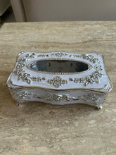 Vintage Tissue Box Silver & White