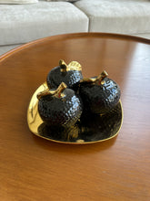 Gold Tray with Black Apples