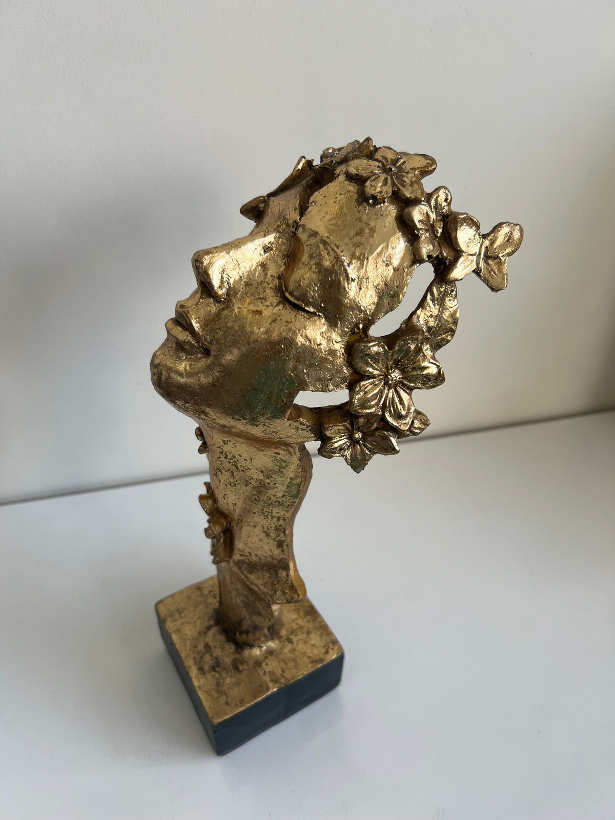 Sleeping Lady Face Sculpture Gold
