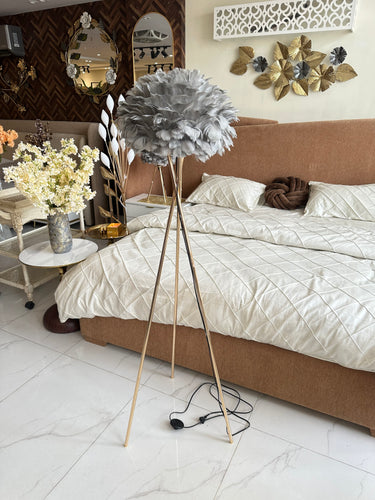Feather lamp Grey