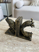 Peacock black antique bookend