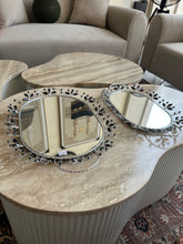 Silver with black crystals tray set