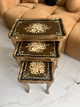 Brown Blossom Nesting Tables set of 3