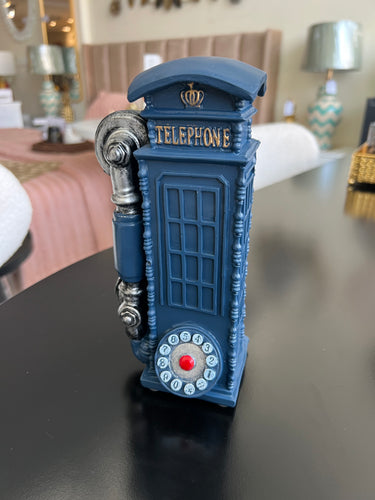 Ceramic Telephone booth Blue