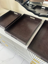Leather Tray set Dark brown