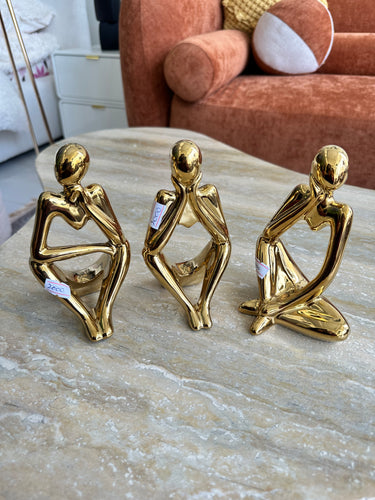 Thinking abstract sculpture Gold