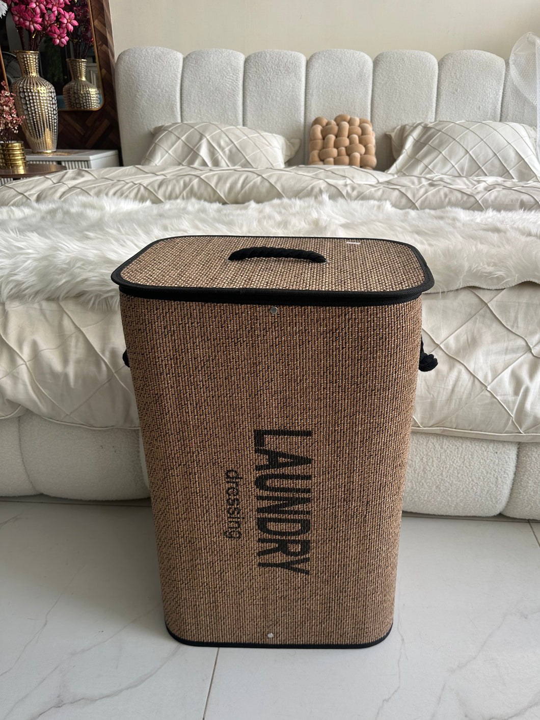 Laundry Basket Square Jute
