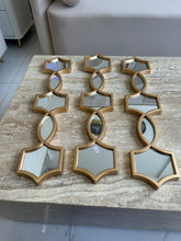 Gold Hour glass Mirrors set of 3