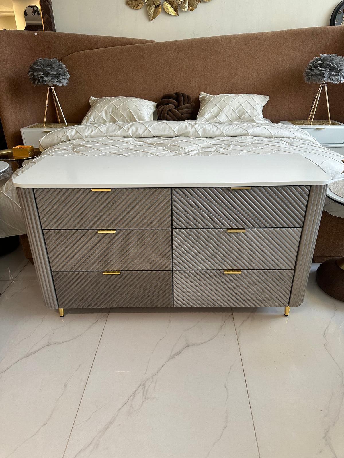 Espen Dressing Table Silver Grey