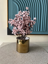 Pink Eucalyptus with Gold Planter