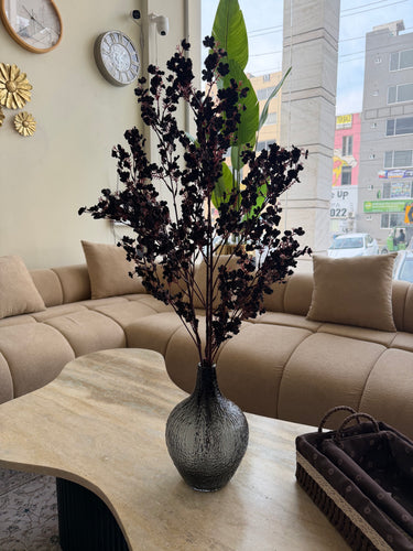 Glass vase plus 3 flower stem 099