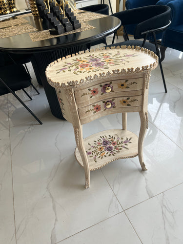 Bell Victorian Table White Hand painted 02