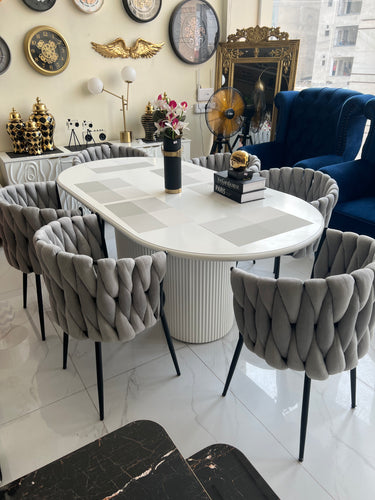 Grey pearl dining table