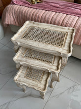 Cane Off White Nesting Tables set of 3