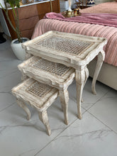 Cane Off White Nesting Tables set of 3