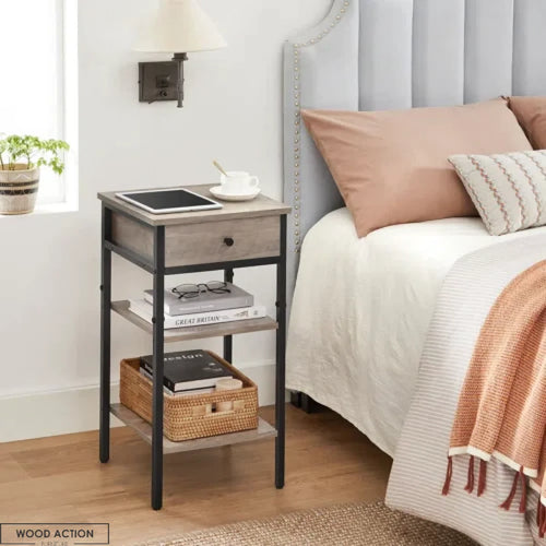 Accent Steel Nightstand Side Table