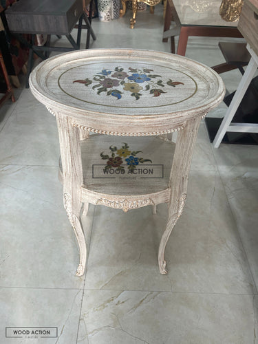 Alice Victorian Table White Hand Painted Living Room