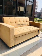 Beige Red Henry Sofa Cum Bed