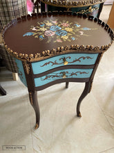Bell Victorian Table Blue Hand Painted Living Room