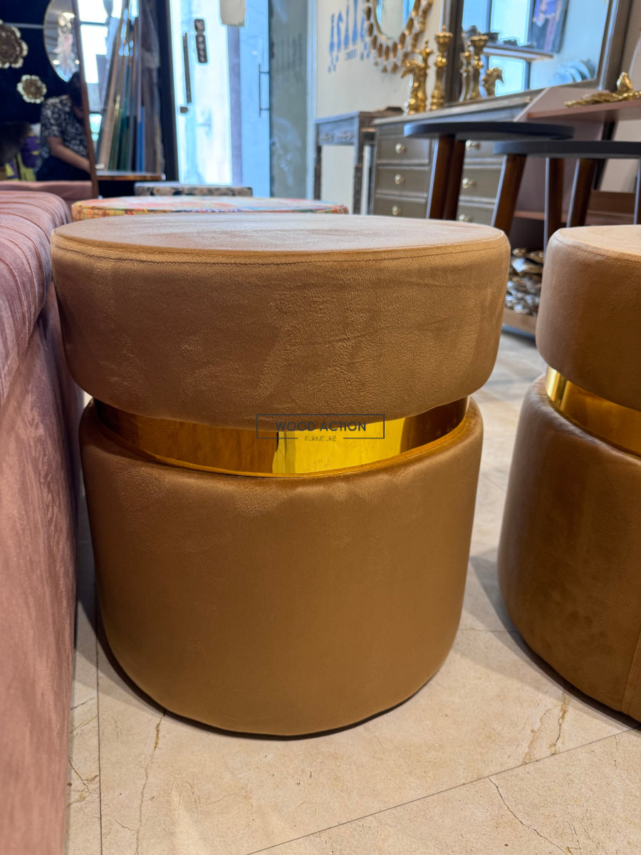 Brown Gold Premium Round Stool