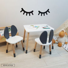 Bunny Rabbit Table & Chairs Black Living Room