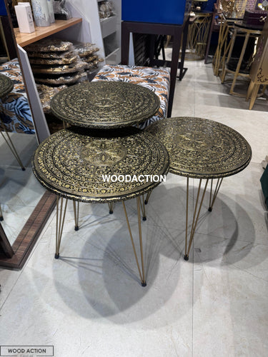 Copper Gold Nesting Table Set Of 3