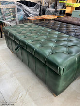 Green Leather Premium Puffy Storage