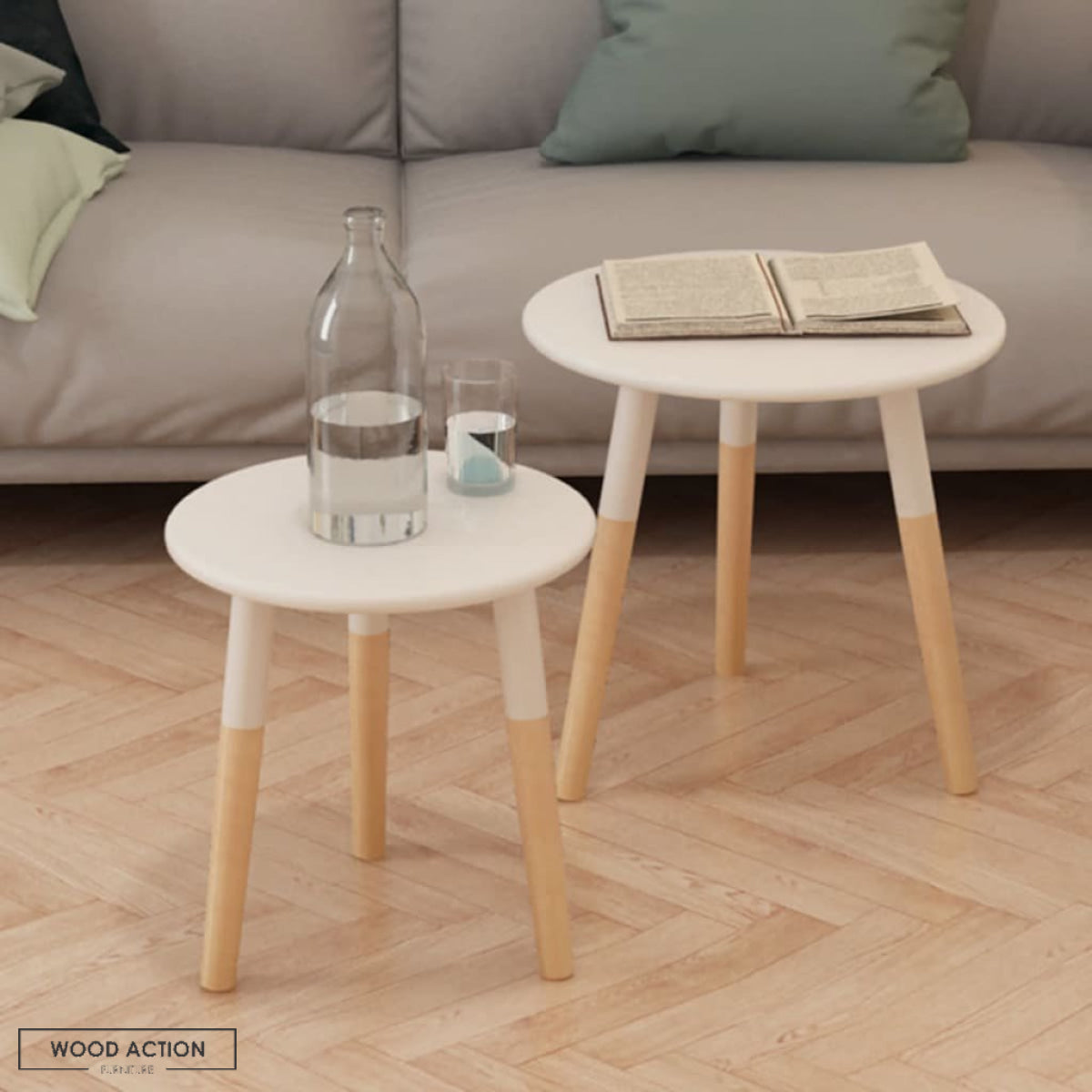Kepooman Nesting Table White