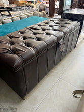Leather Brown Aster Puffy Storage