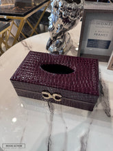 Leather Tissue Box Red