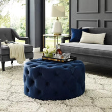 Tufted Ottoman Blue